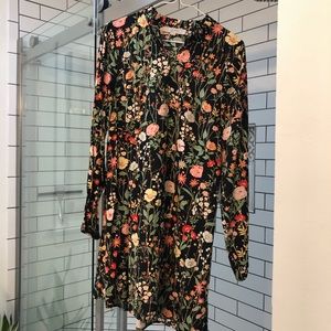 Loft floral print dress, long sleeve